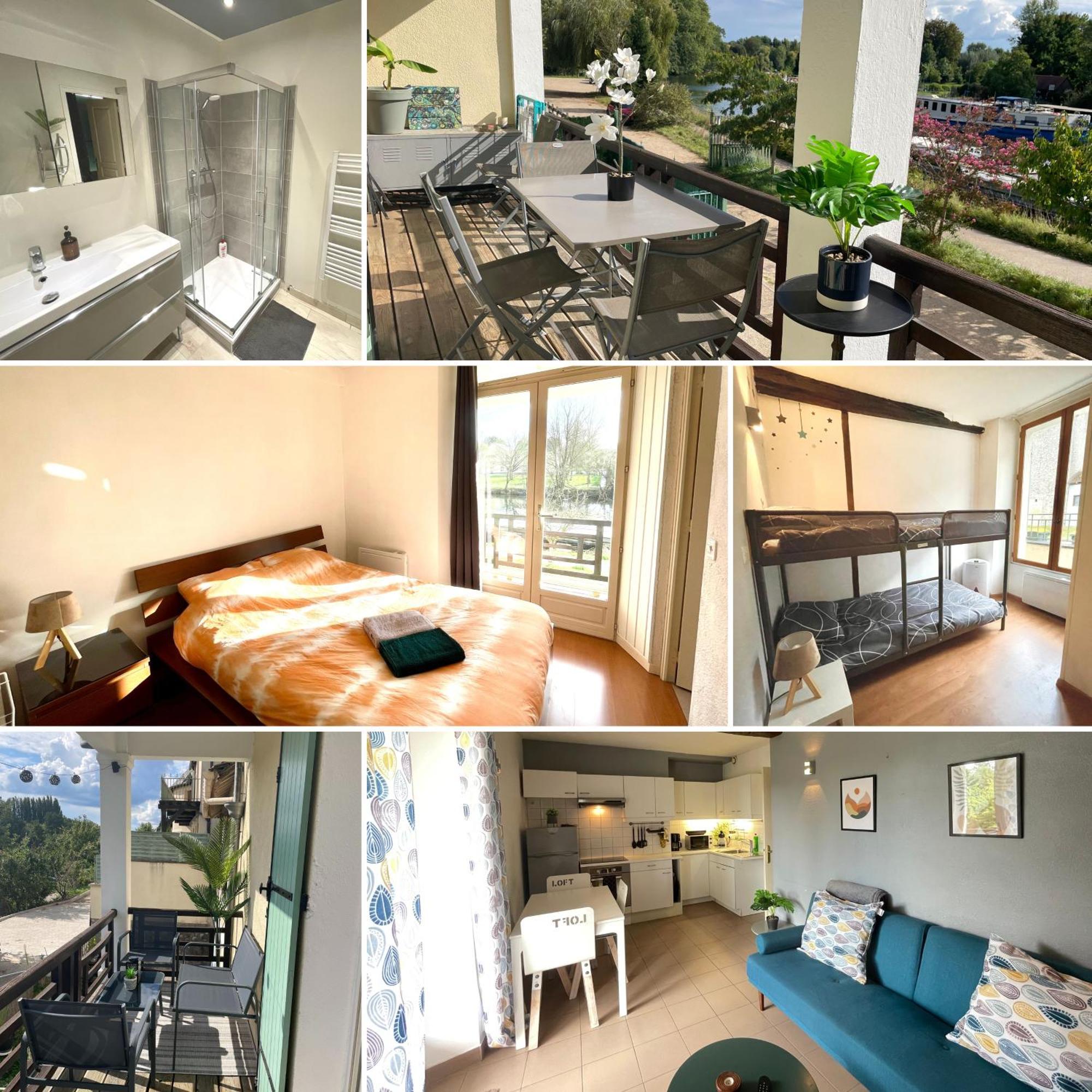 T3-Balcon Plein Sud-Acces Direct Au Bord Du Loing Apartment Moret-sur-Loing Luaran gambar